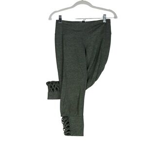 Athleta capris criss cross Chaturanga Green low rise Leggings